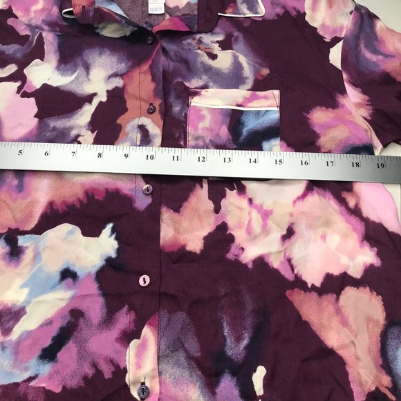 Stars Above Women's Button Sleep Shirt XS Purple New - Picture 11 of 14